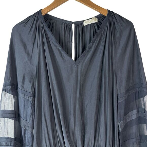 RAMY BROOK Aidan Black Mini Dress Size Medium Silk Blend Long Sleeve - Picture 3 of 13